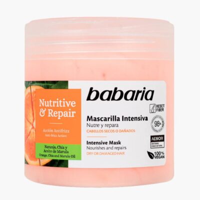 ماسک مو تقویت کننده و ترمیم کننده مو باباریا ۴۰۰ میل حاوی عصاره پرتقال مدل Nutritive & Repair مناسب موهای خشک و آسیب دیده