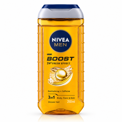 شامپو کافئین سر و صورت و بدن نیوا مدل Boost حجم ۲۵۰ میل